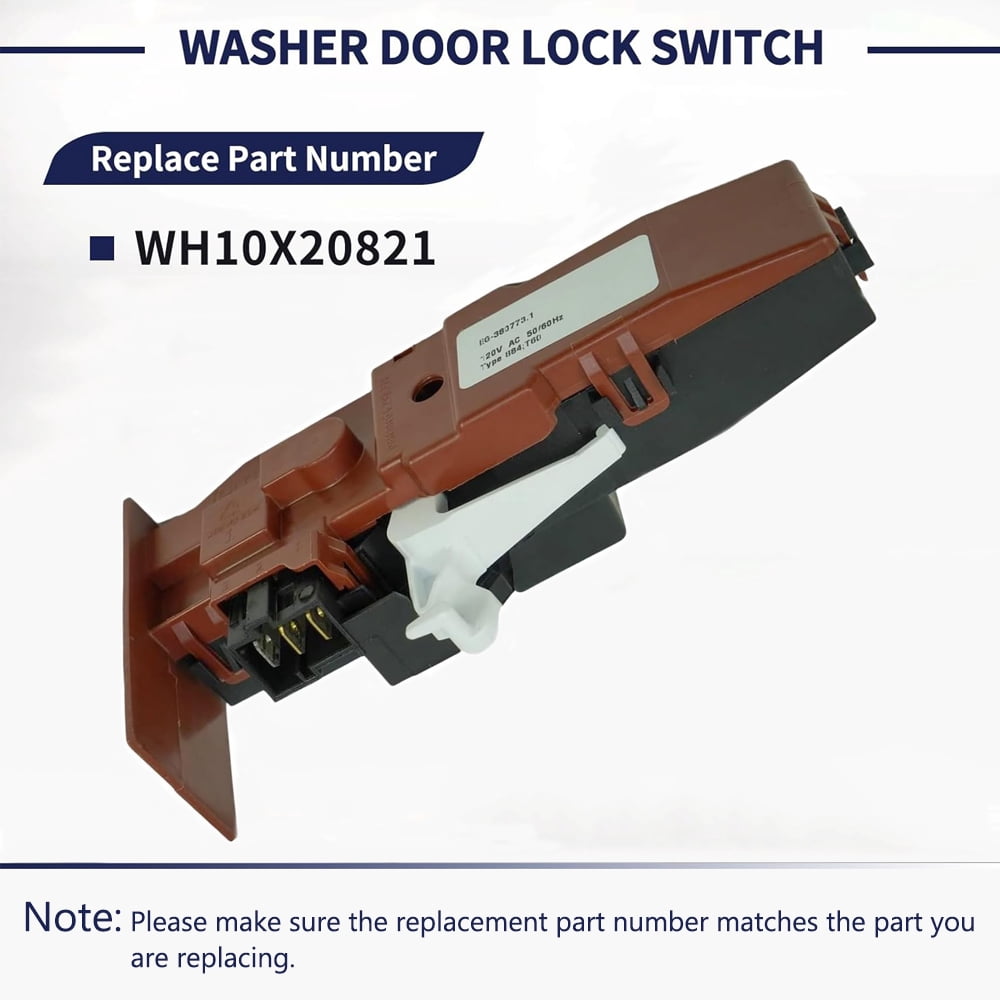 WH10X20821 Washing Machine Door Lock, EG00648526 DC120V Washing Machine Lid Switch Assembly, Replace PD00037508 and AH11699522