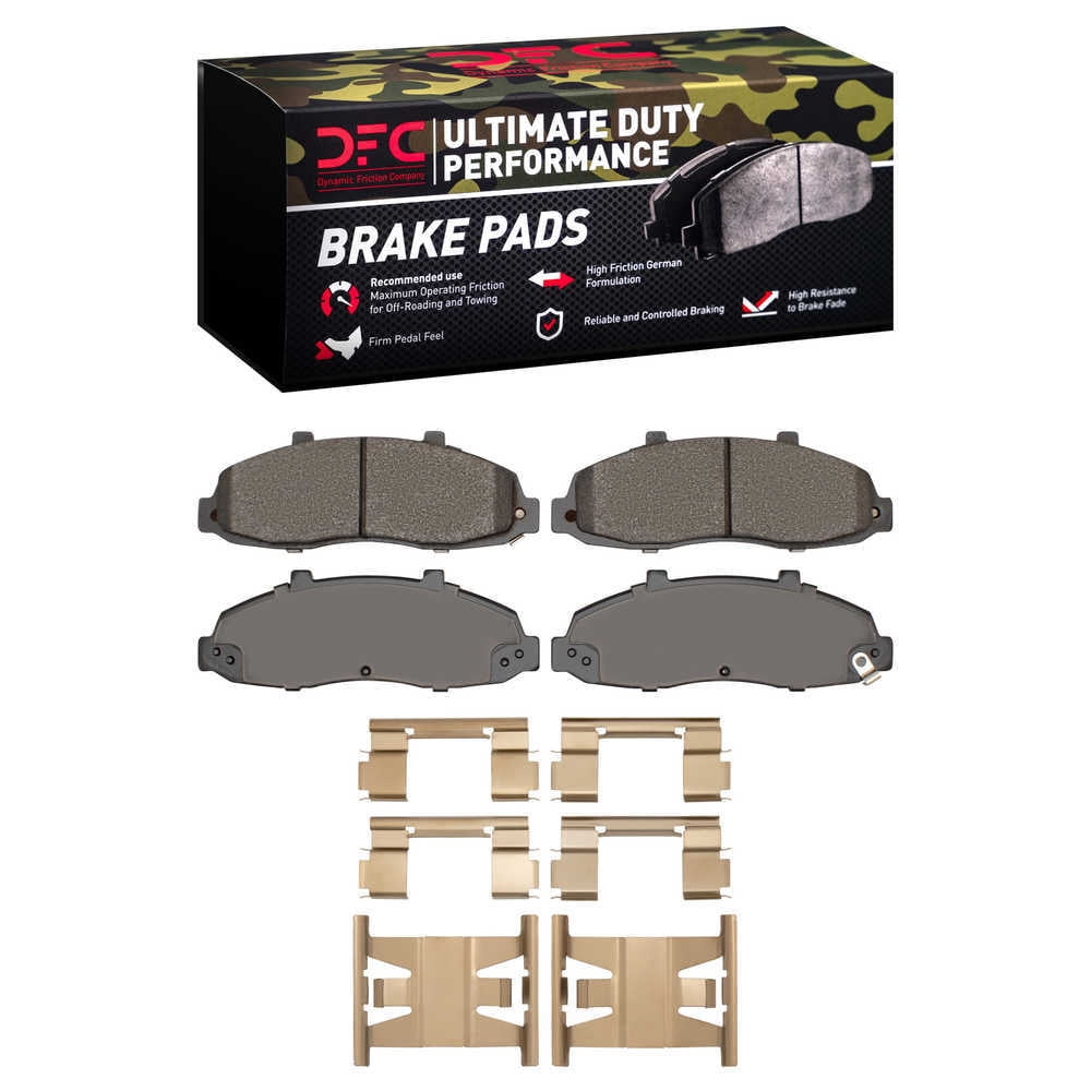 Dynamic Friction Company 1400-0679-01 DFC Ultimate Duty Performance Brake Pads and Hardware Kit