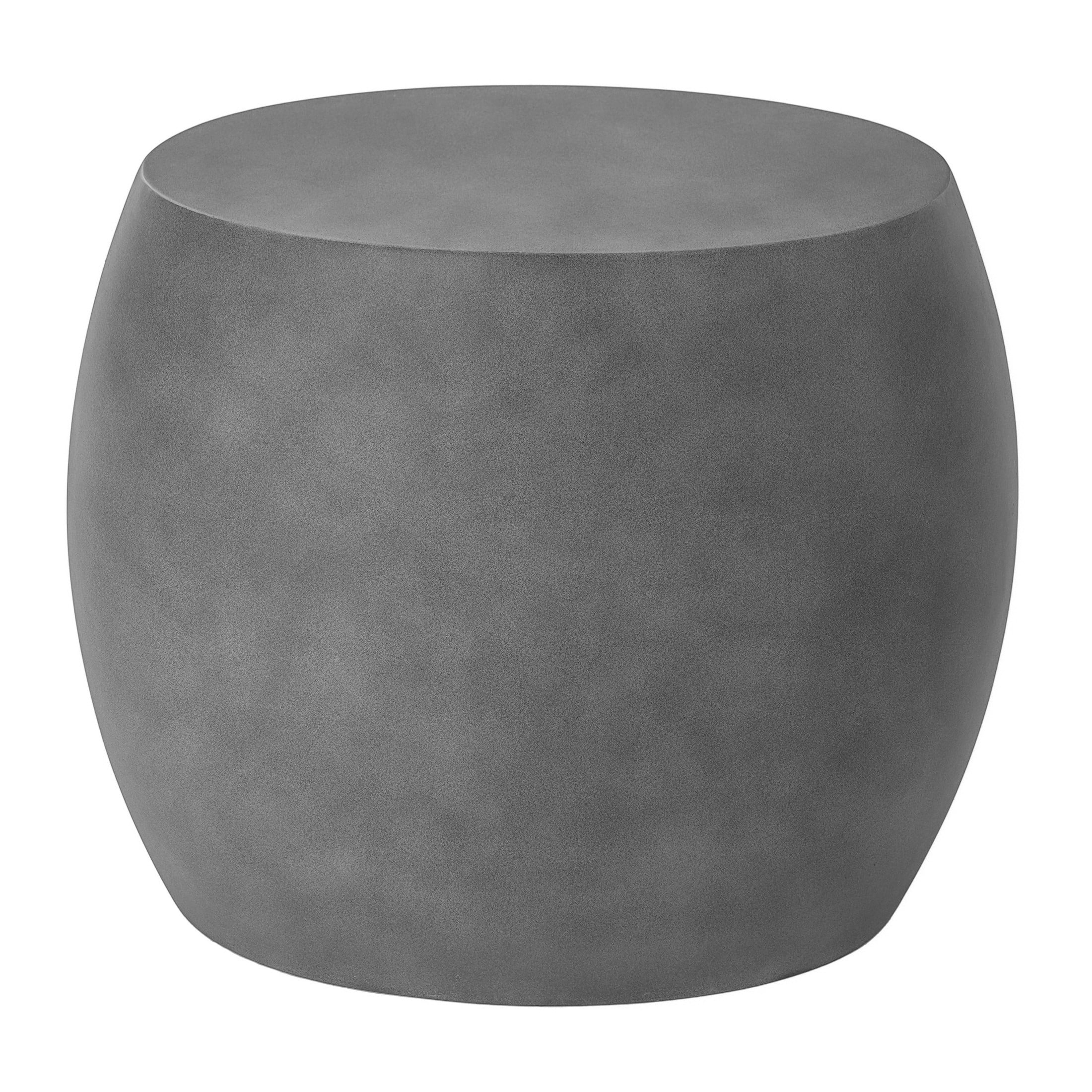Christopher Knight Home Elegant 24.75" Outdoor Lightweight Concrete Oval Side Table, Charcoal Finish