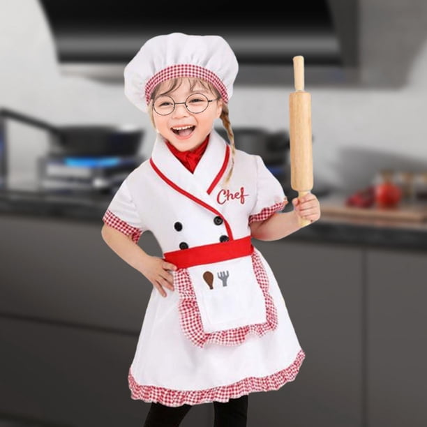 Conjunto de disfraz de chef para niños, disfraz de chef para juego de rol para espectáculo, actuación en el escenario SG