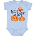thumbnail image 3 of Inktastic Little Sister Pumpkins with Fall Leaves Girls Baby Bodysuit, 3 of 5