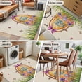 thumbnail image 6 of Rectangle Area Rug 4x6ft, Easter Egg Polka Dot Non-Slip Non-Shedding Floor Mat, Spring Flower Butterfly Retro Linen Washable Sturdy Carpet for Living Room Bedroom Home Decor, 6 of 9