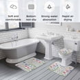 thumbnail image 6 of Colorful Flowers Bathroom Rugs Set Vintage Spring Pink Blue White Floral Butterfly Grey Plaid Non Slip Absorbent Bath Mats 3 Piece Set, U-Shaped Floor Mat, Toilet Seat Cover Large Size, 6 of 9