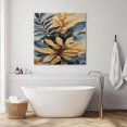 thumbnail image 3 of Navy Blue Brown Wall Art Painting on Canvas, Tropical Palm Leaves Vintage Canvas Art Home Prints Wall Art Framed Modern Artwork for Living Room Bedroom Wall Decor 8x8in, 3 of 9