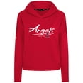 thumbnail image 2 of Women's-Levelwear  Red Los Angeles Angels Tri-Blend Sweet Express Cropped Pullover Hoodie, 2 of 3