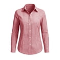 thumbnail image 6 of CBASIHI Womens Plaid Button Down Shirts- French Style Casual Trendy Collared Lightweight Loose Fit Tops Red Size S, 6 of 7