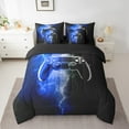 thumbnail image 2 of Erosebridal Gradient Gamer Bedding Sets King Size,Abstract Lightning Bed in a Bag King size,Geometric Hexagon Bedding King Size,Breathable Gamepads Room Decorative,Reversible,7-Piece, 2 of 6