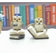 thumbnail image 5 of RV Figuras de búho, 2 piezas, estatua de libro de lectura de búho, colección de esculturas de animales, figuras para decoración del hogar y regalo Sailing Electrónica, 5 of 5
