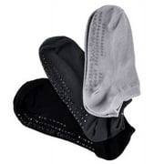 3 PAIRS SET of Full Toe Non Slip Yoga Barre Socks with Full Grip Surface