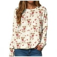thumbnail image 6 of TTUHYWXI Womens Ugly Christmas Deer Sweatshirts Fashion Xmas Pullover Tops Fall Casual Crewneck Long Sleeve T Shirts Oversized (Beige, XL), 6 of 6