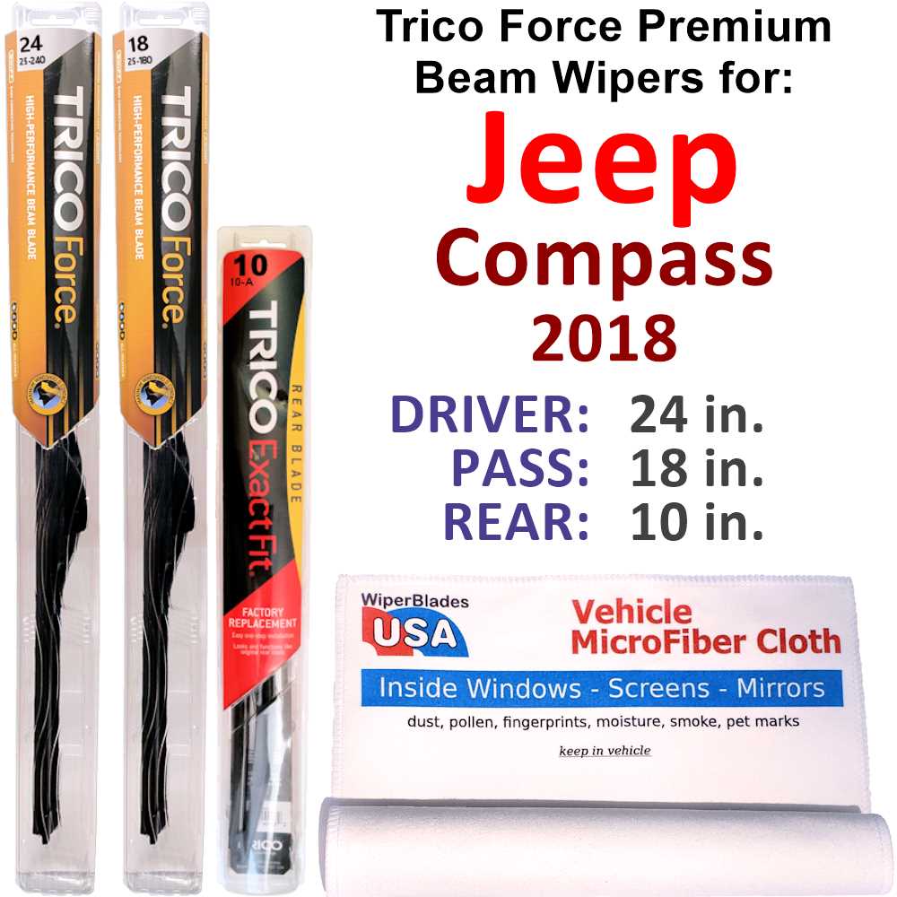 2018 Jeep Compass Performance Beam Wipers (Set of 3) w/Rear Wiper