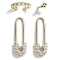thumbnail image 1 of 4Pcs/set Brooch Shaped Earrings Punk Style Crystals Earrings Ear Clips Jewels Gift, 1 of 7