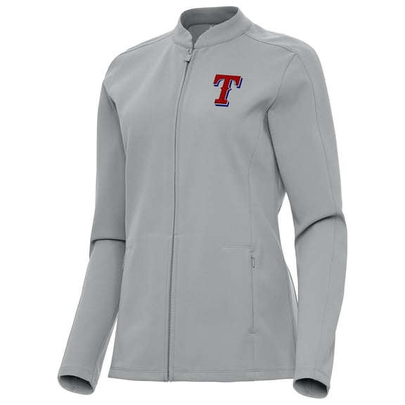 Women's Antigua  Gray Texas Rangers Regard Full-Zip Jacket