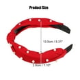 thumbnail image 2 of Unique Bargains 1 Pcs Hairband for Women Satin Knotted Pearl Headband Red 1.1 Inch Wide, 2 of 7