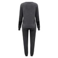 thumbnail image 6 of Hanerdun Women 2PCS Workout Set Female Striped Tracksuit Sweatsuit Dark Gray M, 6 of 6