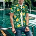 thumbnail image 6 of Zufioo Tropical Fruit Print Men's Baseball Short Sleeve, Moisture Wicking Button-Down Hip Hop Tee-Small, 6 of 7