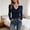 Dark Blue, variant on Women Tshirts V Neck Long Sleeve Solid Unbuttoned Polo Knit Womens Blouse Dark Blue M