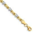 thumbnail image 2 of Primal Gold 14 Karat Yellow Gold with White Rhodium Heart and X Bracelet, 2 of 5