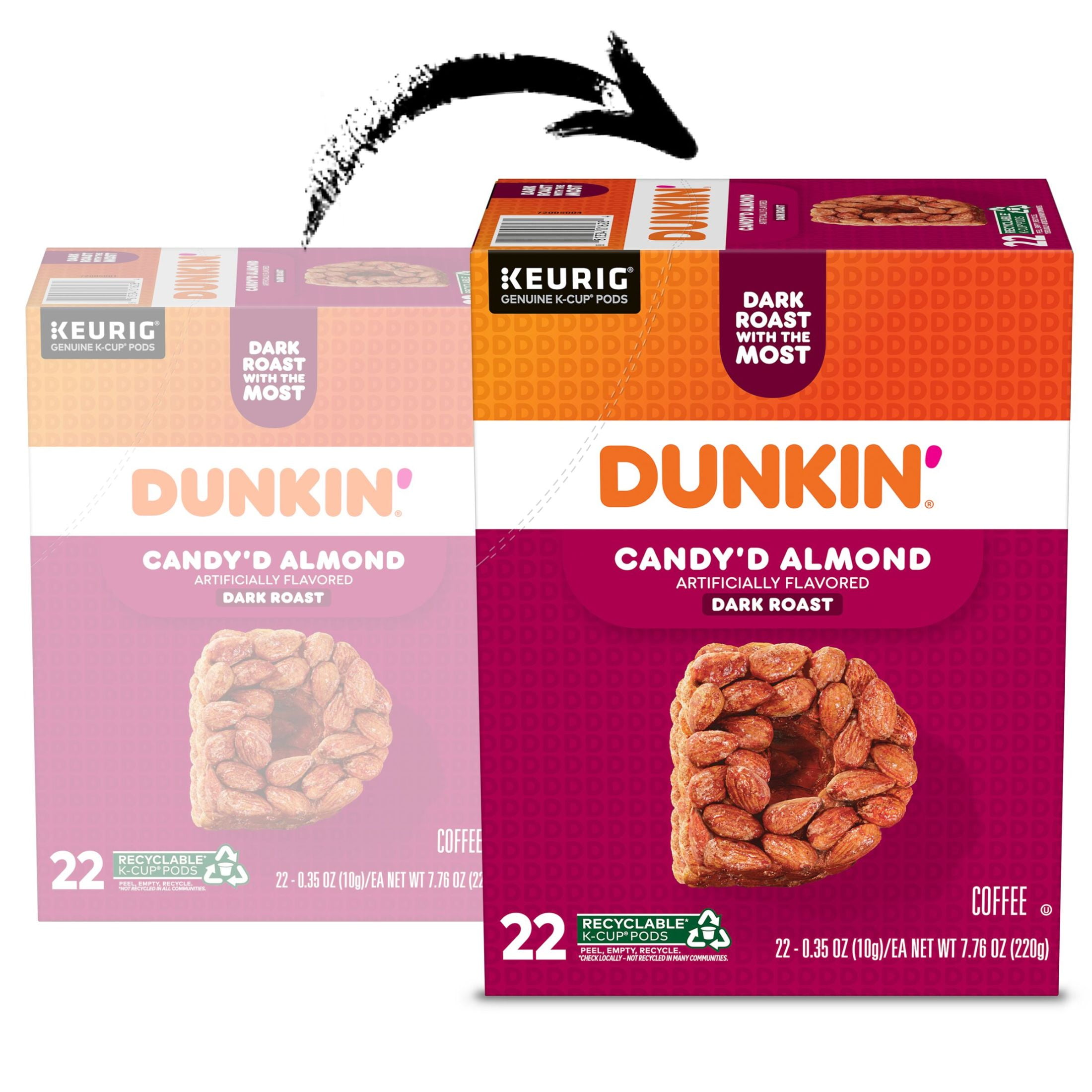 Dunkin′ Candy'D Almond Flavored Coffee K-Cup Pods, 22 Count Box
