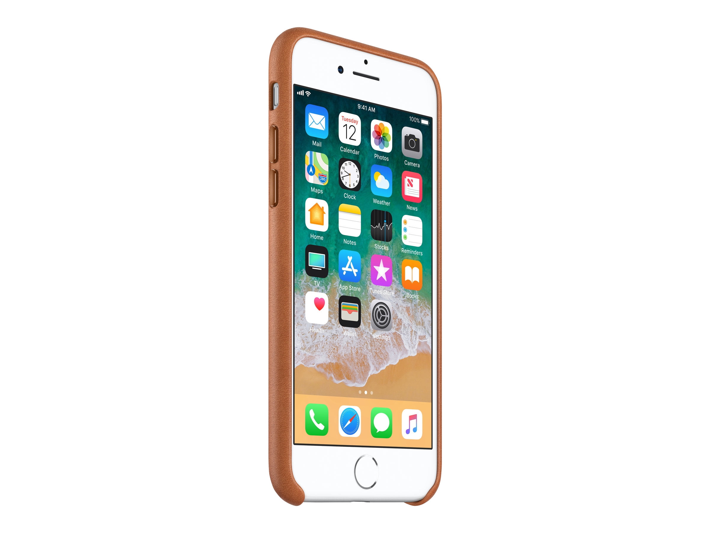 Apple Leather Case for iPhone SE (2020), iPhone 8 & iPhone 7 - Saddle Brown