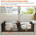 thumbnail image 5 of 32 Inch Undermount Double Bowl 60/40 Kitchen Sink 18 Gauge Stainless Steel Curved Design Brushed Nickel Sink 32" x 20" x 9", 5 of 7
