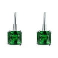thumbnail image 2 of Blue Apple Co. Cushion Leverback Women Earrings Simulated Green Emerald 925 Sterling Silver., 2 of 5