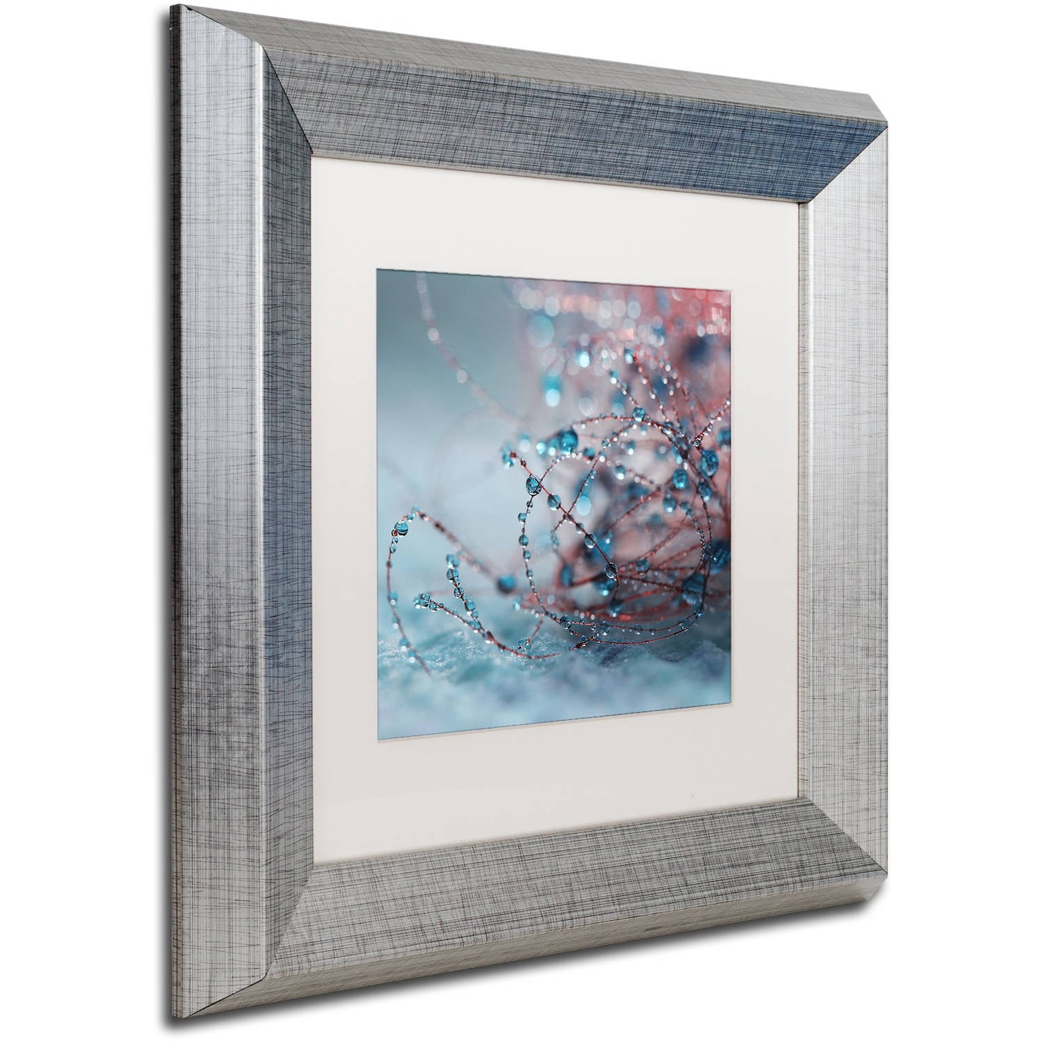 Trademark Fine Art "Silence of Blues" Canvas Art by Beata Czyzowska Young, White Matte, Silver Frame