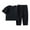Black, variant on tarylea Baby Clothes 2 Piece Set Short Sleeve Crew Neck Tops Elastic Waist Pants Solid Color Suits Casual Comfy Summer Dailywear Outfits for 6 Months-5 Years
