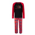 thumbnail image 3 of Odeerbi Christmas Pajamas for Family Plaid Holiday Long Sleeve Family Christmas Pajamas Matching Sets Dad Fashion Christmas Set Plaid Print Two-piece Sleepwear PJs Set Black, 3 of 8
