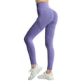 thumbnail image 2 of 3D Anti Cellulite Leggings Butt Lift Booty Workout Tights Resistance Band Leggings Scrunch Butt Compression Legging Lightweight Slim Fit Pants Breathable Scrunch Butt Lifting Leggings Purple L, 2 of 7