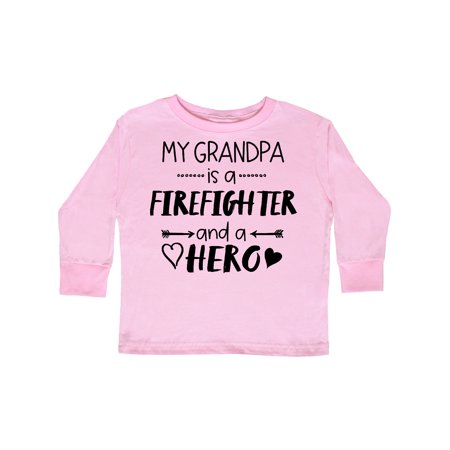 

Inktastic My Grandpa is a Firefighter and a Hero Gift Toddler Boy or Toddler Girl Long Sleeve T-Shirt