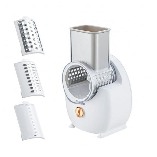 CHOK Râpe à Fromage Électrique Déchiqueteuse Charge Type-C à un Seul Contrôle Sans Fil Rotative Trancheuse Électrique Automatique Déchiqueteuse avec 3 Accessoires Gratuits pour Légumes Fromages Carottes
