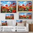 thumbnail image 4 of Designart "Dancing Poppies Red and Blue Floral Rhapsody II" Floral Floater Framed Canvas Art Print, 4 of 7