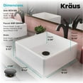 thumbnail image 5 of KRAUS Elavo 15-inch Square White Porcelain Ceramic Bathroom Vessel Sink and Matte Black Arlo Faucet Combo Set with Pop-Up Drain, 5 of 6