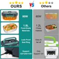 thumbnail image 3 of Electric Lunch Box Food Heater, 80W Portable Warmer for Car Truck Work with 304 Stainless Steel Container, 12V/24V/110V Green Heated Lunch Box Suitab, 3 of 8
