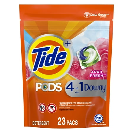 Tide PODS with Downy, Liquid Laundry Detergent Pacs, April Fresh, 23 count