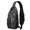 Geometric Diamond Black Pattern, variant on Geometric Triangle Brown Pattern Sling Backpack, Cycling Sling Bag with Earphone Port, Multi Pocket Design Gift Ideas for Holiday Birthday Gifts