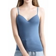 thumbnail image 1 of Women Tank Tops Shirt Solid Slim Deep V-Neck Crop Tops Summer Camisole with Pad, 1 of 7