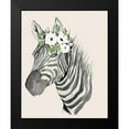 thumbnail image 2 of Price, Lucille 12x14 Black Modern Framed Museum Art Print Titled - Floral Crowned Zebra, 2 of 5