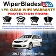 thumbnail image 2 of 2017 Chrysler Pacifica Beam Wiper Blades Wipers w/1yr Warranty (Set of 2) (WiperBladesUSA), 2 of 5