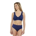 thumbnail image 5 of Carole Martin Full-Freedom Cotton Comfort Bra Wireless Front Closure Style 7276 Blue 38, 5 of 31