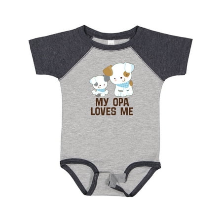 

Inktastic My Opa Loves Me Grandson Gift Baby Boy Bodysuit