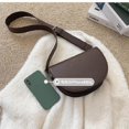 thumbnail image 5 of Retro Solid Color Saddle Bag High Quality Leather Shoulder Bags for Women 2023 New Simple Ladies Crossbody Bag Designer Handbags, 5 of 5