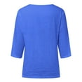 thumbnail image 5 of Summer Tops for Women Summer Shirts for Women Casual Turtleneck Long Sleeve Solid T Shirt T Shirt Long Sleeve Shirts Athletic Wear Woman Tops Pack Blue 2XL, 5 of 5
