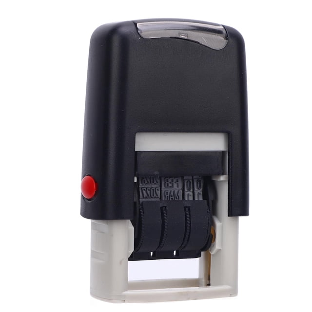Cachet de Date Ajustable, Impressions Claires, Compact et Portable, Grand Usage, Matériau ABS, Cachet de Date en Caoutchouc à Encrage Automatique pour Applications Officielles et Personnelles, Rechargeable et