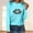 Sky Blue, variant on Runfenguu Western Graphic Tees For Women Womens Graphic Tees Women'S Casual Fashion Long-Sleeve Crewneck Pullover Round-Neck Printing T-Shirt