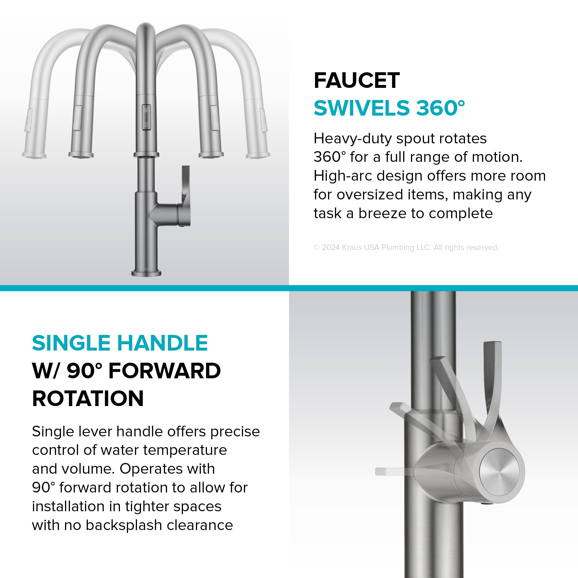 Kraus KPF-2841SFBB Torak 1.8 GPM Single Hole Pull Down Kitchen Faucet - Spot Free Brushed