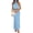 Light Blue, variant on PRETTYGARDEN Women's 5 Piece Satin Outfits Summer Sleeveless Mock Neck Crop Tops and Long Skirt Dress Sets