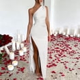 thumbnail image 3 of YuXingFu Summer Dresses with Sleeves Casual Maxi Scoop Neck Plus Size Womens Dress Sleeveless Solid Color Long Casual Summer White S, 3 of 7