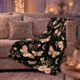 thumbnail image 6 of Whimsical Moth Wildflower Design Mystical, Festive Botanical Garden Scene, Warm Flannel Blanket for Sunroom and Reading Nook, Garden Lovers Housewarming Gift, Botanical Home Decor, 6 of 9